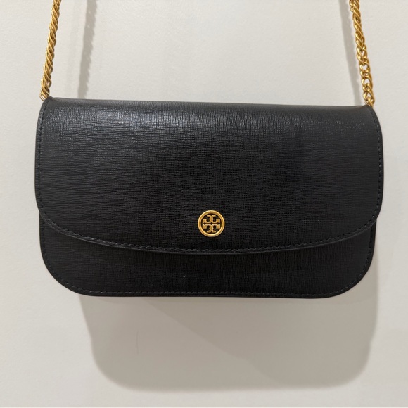 Tory Burch Handbags - Tory Burch Black and Gold Crossbody Bag